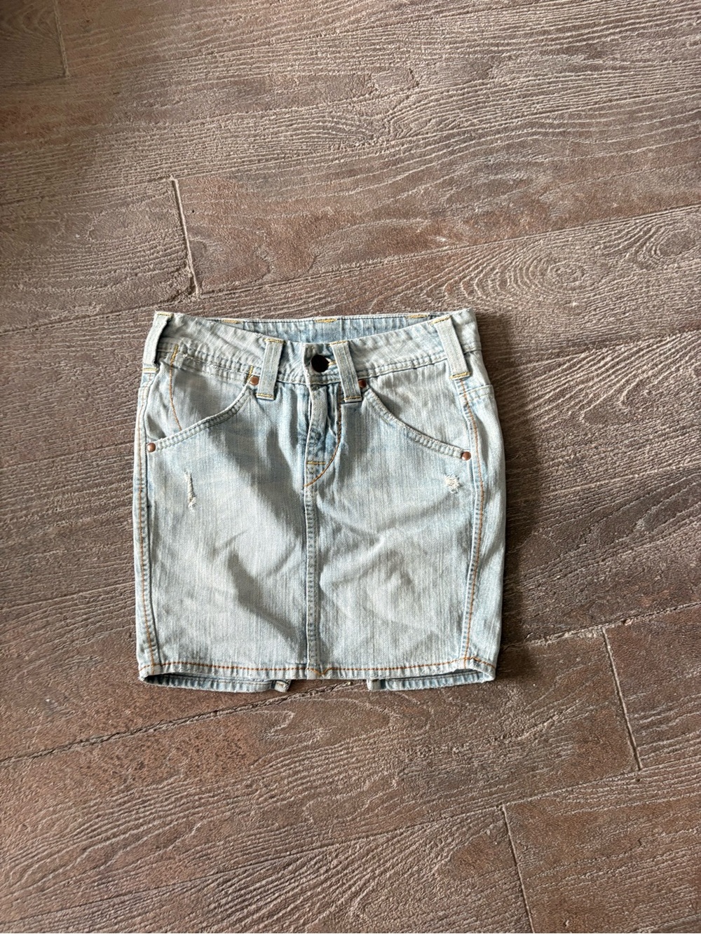True religion Light Wash Denim Mini Skirt - Casual Women's Skirt